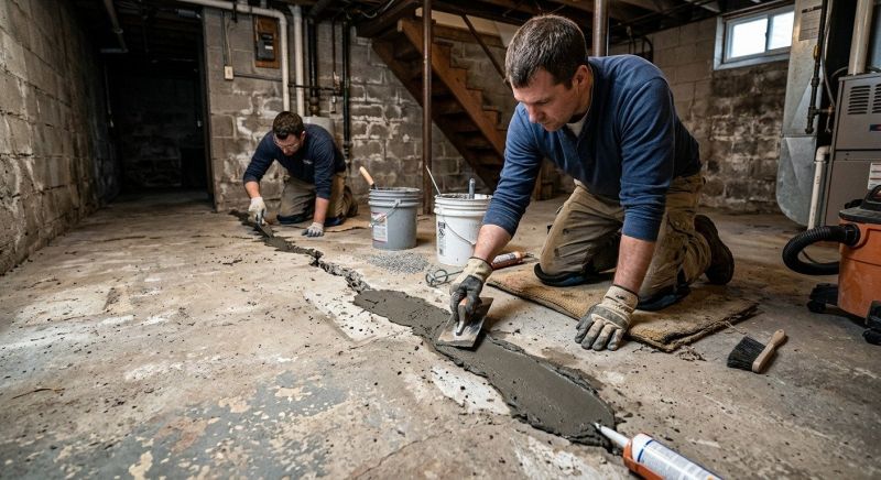 Cracked Basement Floor Repair in Redwood City, CA