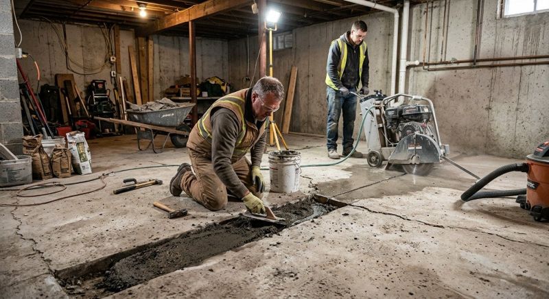Cracked Basement Floor Repair in Redwood City, CA